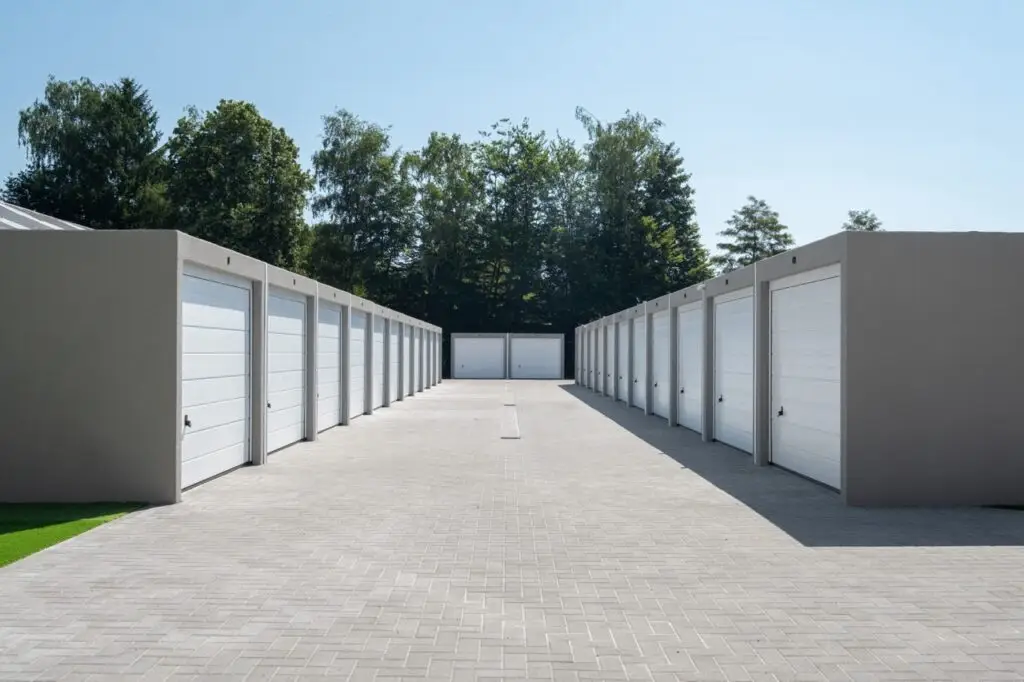 Betonal prefab garages Prius met Hörmann poort kan dien als tuinberging opslag of fietsenberging