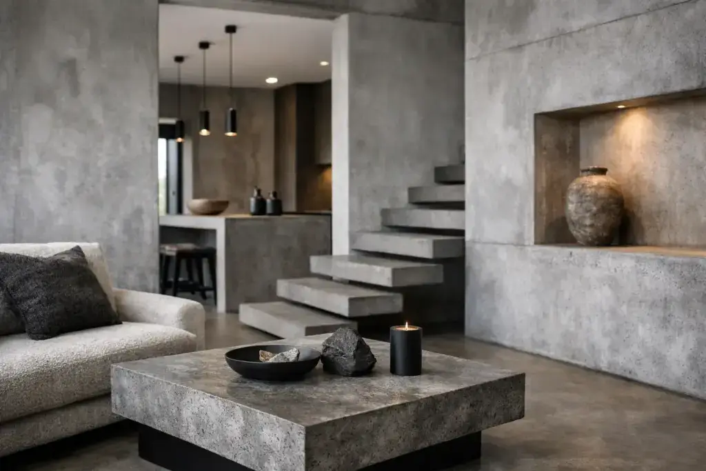 High end concrete interiors met karakter
